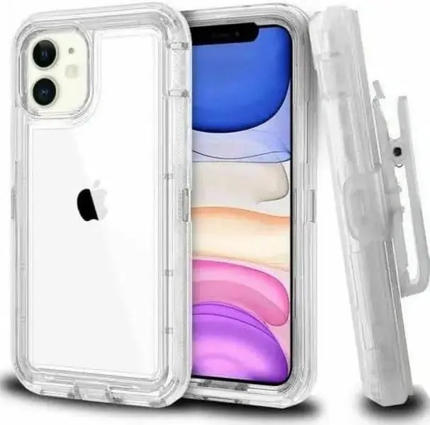 Clear Rugged Shockproof Defender Case Cover for iPhone 14 / 14 Plus / 14 Pro / 14 Pro Max / with Belt clip