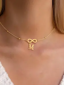 Initials Infinity Symbol Design Necklace, Stainless Steel Jewelry for Party, Daily Clothing Decor, Trendy All-match & Exquisite Jewelry for Birthday Gift