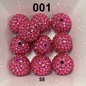 Bag of 20 mm Rhinestone Beads - 10 Count