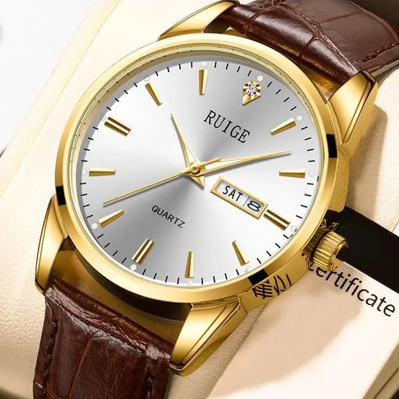 Men's Classic PU Leather Strap Analog Quartz Wristwatch, Analog Wristwatches, Round Dial Business Casual Watch, Luxury Holiday Birthday Gift, without Box