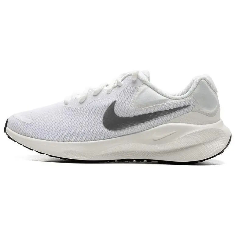 Nike Revolution 7 White Metallic Silver Comfort Lightweight Low Top Commuter Running Shoes Women's FB2208-101