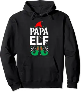Papa Elf Funny Elf Hat and Boots Christmas Holiday Costume Pullover Hoodie - Keithhodges Shop 51B0BLKM5R9P