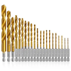 Pcs Titanium Coated Twist Hex Shank Drill Bit Set