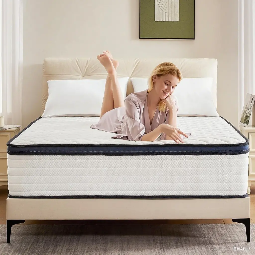Queen Size High Quality Spring Mattress (10/12/14 in) - Bed in a Box, Hypoallergenic Innerspring Core with Individually Wrapped Pocket Springs, Pressure Relief, Motion Isolation, CertiPUR-US & OEKO-TEX Certified, Allergen Reducing Mattress, Spring Mattres