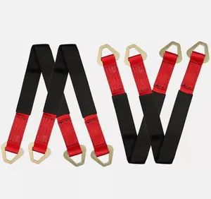 RED 4 HD 36" Axle Straps Race Car Hauler Tow Truck Wrecker Wheel Tie Down Strap