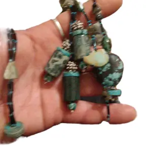 Turquoise Rock - Raw Turquoise Unfinished with Natural Finish and Unique Geometric Design