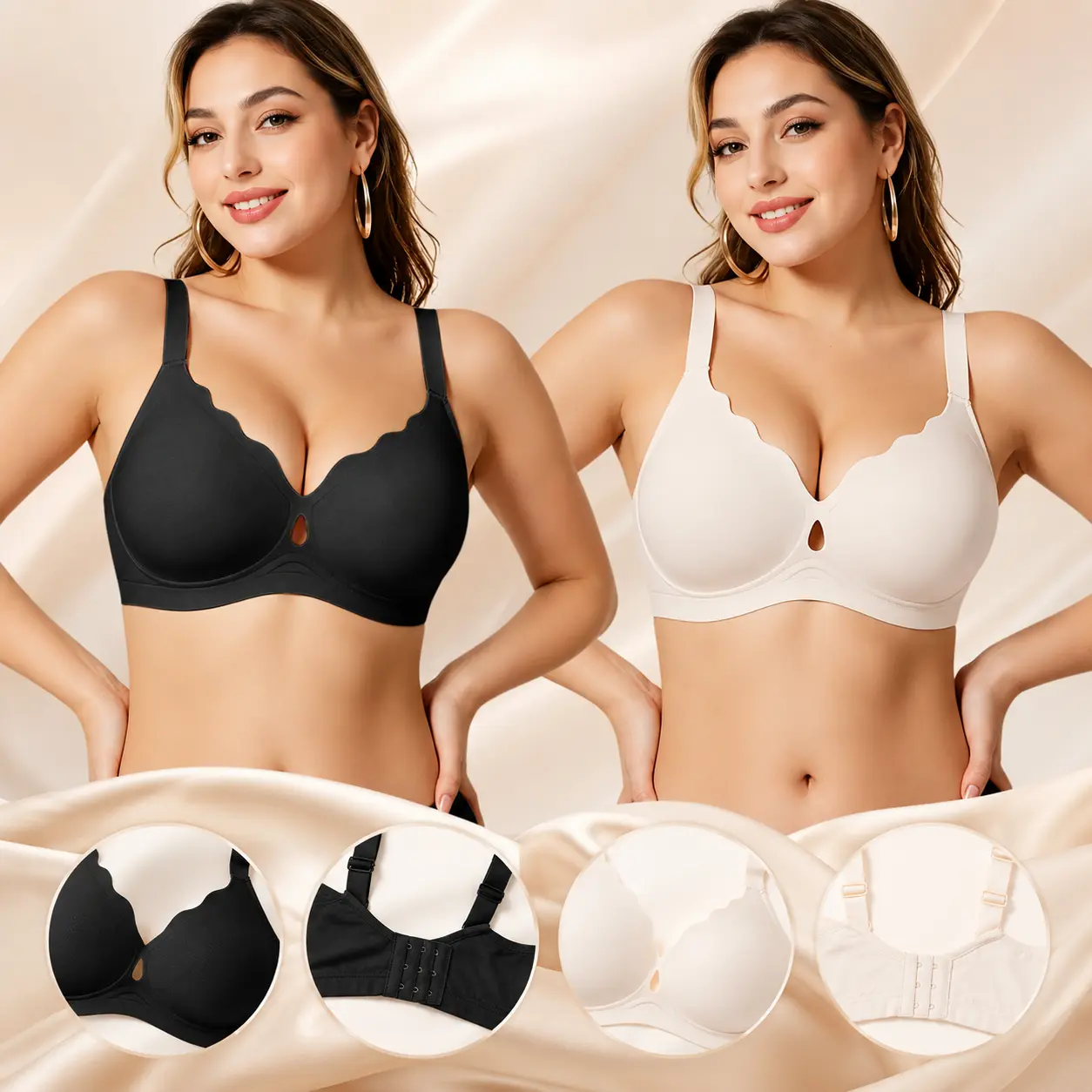 Wireless Bras for Women Seamless Push Up Full Coverage Bralette No Underwire Comfort Everyday T Shirts Bra jelly