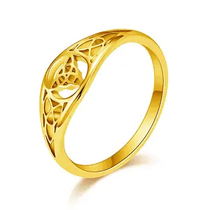 Trinity  Knot Finger Ring ,Stainless Steel Amulet, Jewelry for Women Girls