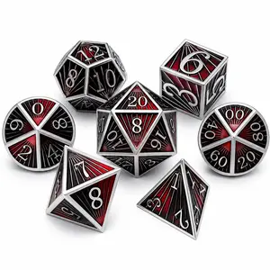 SVOPES Radiant Array Metal DND Dice Set, 7-Piece Polyhedral RPG Dice for Tabletop Roleplaying Games, Solid Zinc Alloy Sci-Fi Fantasy Dice with Radiant Engraved Design