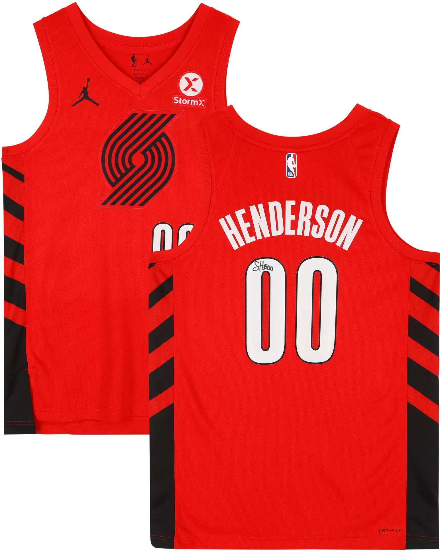 Scoot Henderson Portland Trail Blazers Autographed Red Jordan Brand Swingman Jersey - Fanatics Authentic Certified