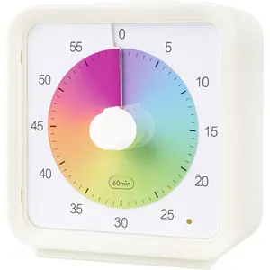 Countdown Timer, 60 Minute 1 Hour Silent Visual Timer,  Classroom Teaching Tool Office Meeting, Countdown Clock for  Time Management, Pastel Rainbow