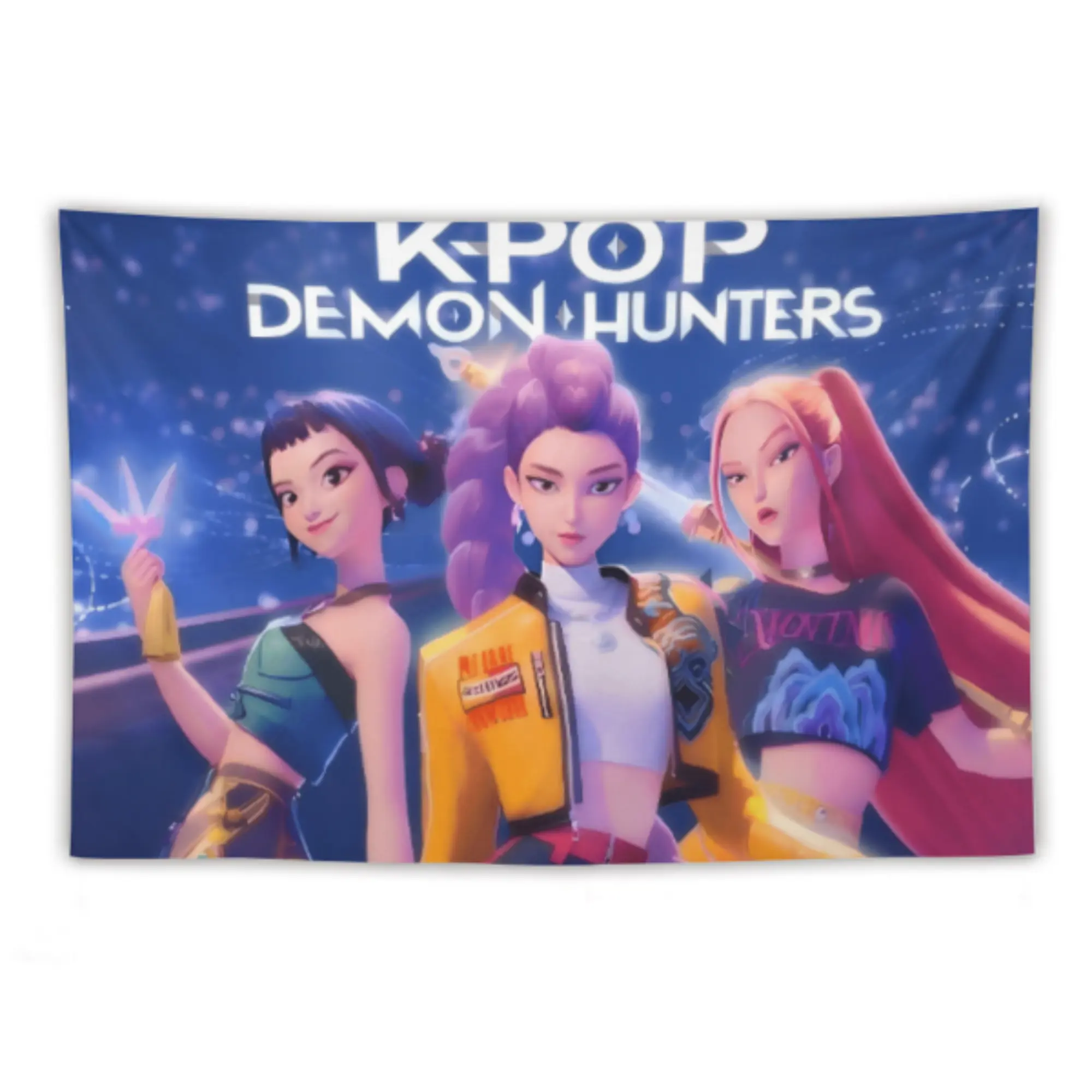 Kpop Demon Hunters Tapestry, 3x5Ft Flag, Fade Resistant Machine Washable Home Decor Decoration for Boys’ Bedroom, College Dorm, Kitchen, Party Wall Decor