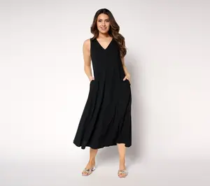 Attitudes by Renee Petite Stretch Woven Midi Dress