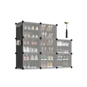 8-Cube Shoe Rack with Doors