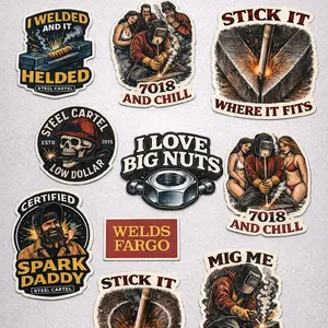 Blue Collar Welding Sticker Pack – Funny Welder Decals | Toolbox, Hardhat, Truck Stickers