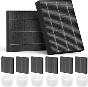 6000S Filter Replacement Compatible with 6000S Smart Evaporative Humidifier, 8 Pack Wick Filters+ 6 Pack Top Fill Filters, Gray