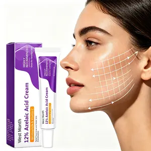 Azelaic acid cream – fades dark spots and acne scars, evens skin tone, contains niacinamide and vitamin C, suitable for sensitive skin.