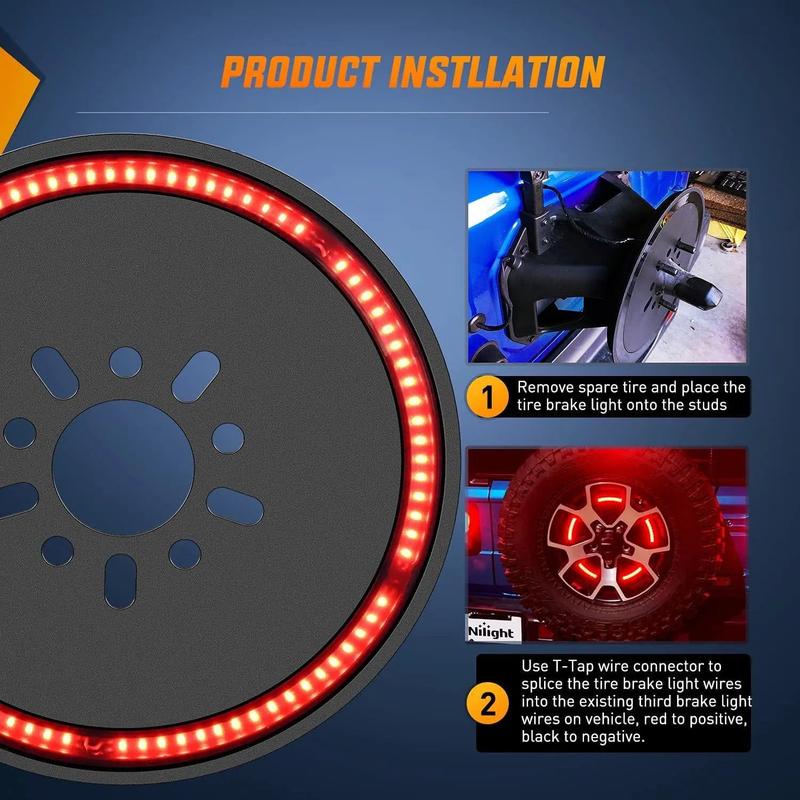 Nilight Spare Tire Brake Light For 2018 2019 2020 2021 Jeep Wrangler JK JKU JL JLU