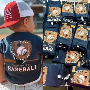 (BACK SIDE) Youth and Adult Baseball Glove Boy's Short Sleeve Shirt, Youth Casual Wear, Gift For Son And Daughter, Baseball Drip Tee, Baseball Lifestyle Youth Clothes, Baseball Stuff For Boys Girls, Game Day Clothing