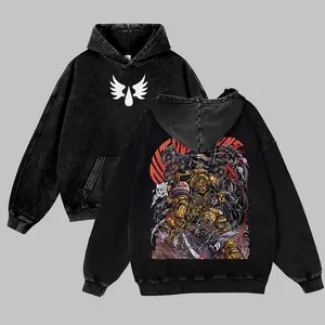Warhammer 40k  Unisex FallFreshness outfits men streetwear 80s 90s graphic tees cotton Anime Game funny 380G Washed Hoodies men gifts
