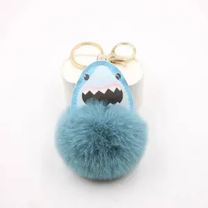 Shark Pom Pom Keychain