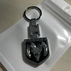 RAM Logo Emblem Black Metal Double Sided KeyChain Keyring