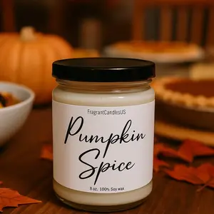 Pumpkin Spice Candle – Fall Scented Soy Candle | Highly Scented Long-Lasting Autumn Candle | Cozy Fall Home Fragrance | Thanksgiving Table Decor & Gift for Mom | Warm Spice Aromatherapy, Christmas Candle for Mom, Bestie, Coworker | Secret Santa Gift Idea