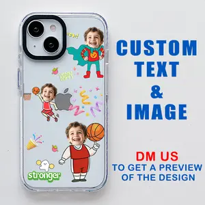 Customized Cute Cartoon Children's phone Case for iPhone 16 15 14 13 12 11 Pro Max Plus, Personalized Picture Photo Case-Shockproof Protective Cover