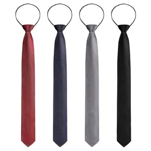 Pack Of 4 Zipper Ties For Men Adjustable Men'S Neckties For Zip On Tie for Zipper Skinny Necktie Clip on Slim Tie