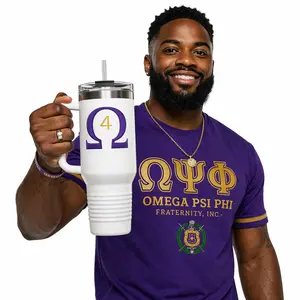 Omega Psi Phi style design Insulated Travel Mug 40oz | Tumbler