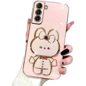 for  Galaxy A36 5G Case for Women Girls Cute   Mirror Kickstand Design,Galaxy A36 Case Girly Soft Slim TPU Bumper with Full Camera Protection Phone Case for  A36 5G Pink