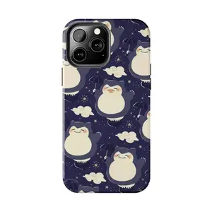 Cute Floating Snorlax Pokemon Case for iPhone 17-7 Pro Max Plus & Samsung Galaxy S25-S21 Ultra Plus - Kawaii Anime Dreamy Night Sky Aesthetic Phone Cover unisex