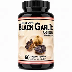 Fermented Black Garlic Capsules 60ct – Ajo Negro Extract Supplement for Heart Health, Immune Support & Antioxidant Boost