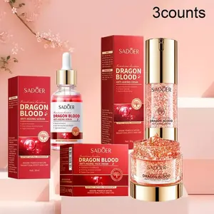 Dragon Blood Facial Care Series, 3 Counts/set Moisturizing Nourishing Gentle Facial Serum & Cream, Hydrating Moisturizer Skin Care Kit for Women & Men