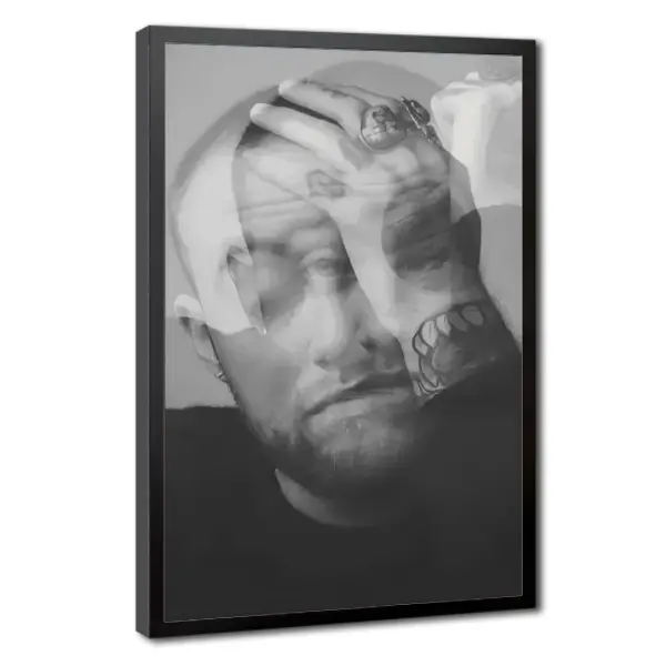 Retro Black and White Portrait Wall Art, Abstract Music Inspired Poster Print, Vintage Hip Hop Style Artwork, Modern Aesthetic Home Decor For Bedroom, Living Room, Office & Studio