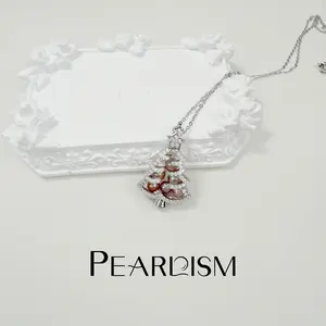 【Andrew】PEARLISM S925 Silver Christmas Tree Pendant Necklace | 4-5mm AK Pearls Accent, Bonus Silver Chain Included-OFEP001