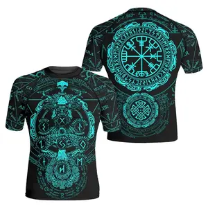 Viking Valhalla Logo Compression Shirt – Premium Short Sleeve Rash Guard, Perfect for Training & Adventure, Stylish Norse Design, Gift for Viking Fans