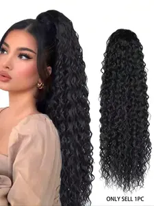 Long Curly Ponytail Extension, Synthetic Hair Wig Weave Extensions for Women, Heat Resistant Fiber Hairpiece for Daily, Party, Festival Use