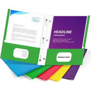 Two Pocket Folders,  100 Pack Two Pocket Folders with Prongs, Designed for Office and Classroom, Assorted 5 Colors 2 Pocket 3 Prong Folders