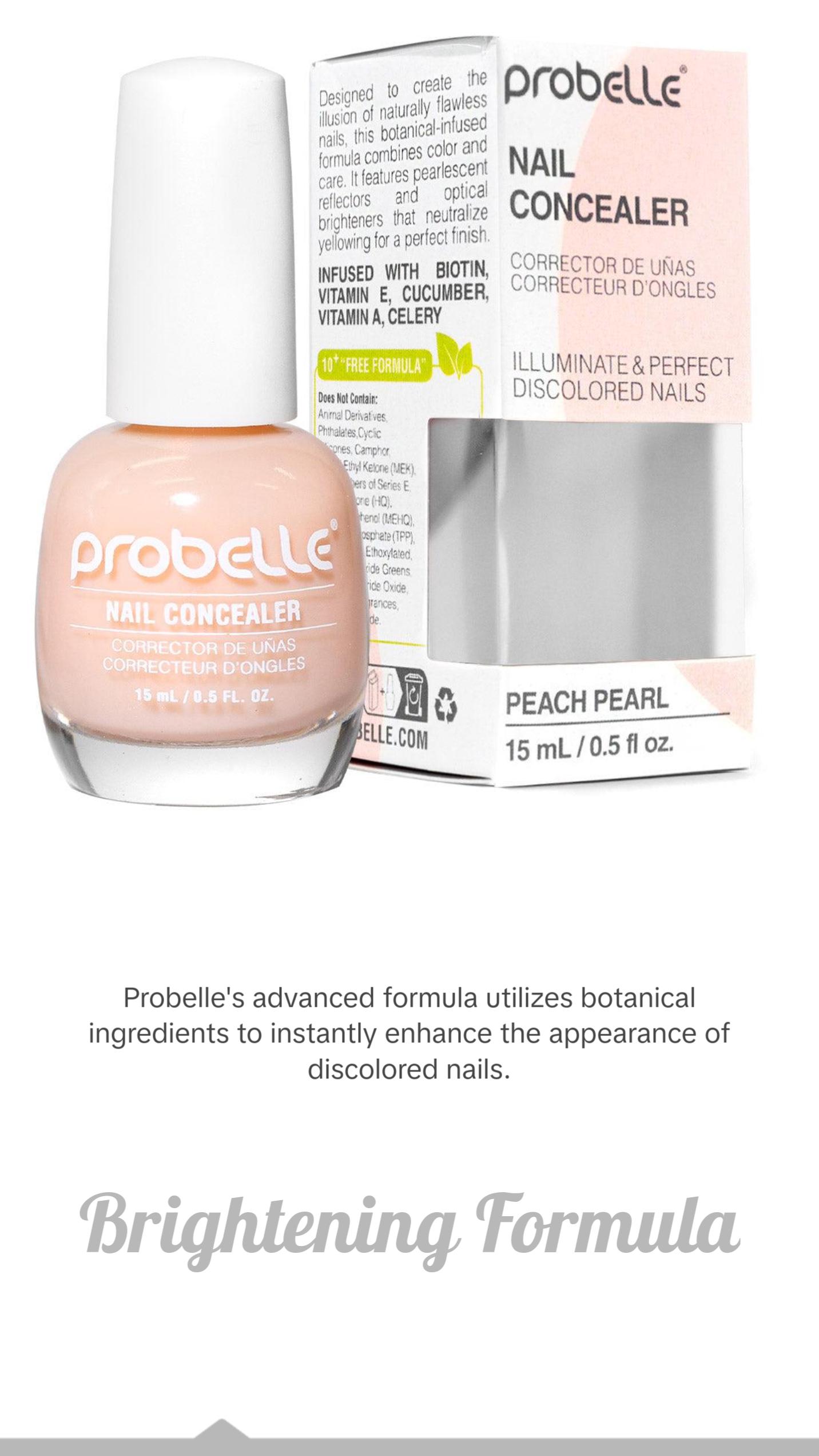 Probelle Illuminating Nail Concealer, Sheer Long Lasting Brightening Nail Polish for yellowing discolored nails, perfect finish for damaged or yellowing nails to conceal nail imperfections, Vegan, Gluten Free Probelle Illuminating Nail Concealer, Sheer Long Lasting Brightening Nail Polish for yellowing discolored nails, perfect finish for damaged or yellowing nails to conceal nail imperfections, Vegan, Gluten Free