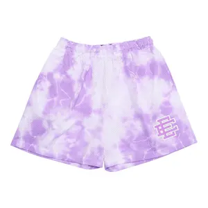 Eric Emanuel EE Basic Shorts Tie Dye Violet Purple, Elastic Waist
