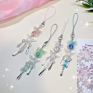 Cute Butterfly Design Phone Chain, Fashionable Phone Lanyard, Phone Strap for Women & Girls, Mobile Phone Decoration Accessories, Phone Charms, Cell Phone Charm