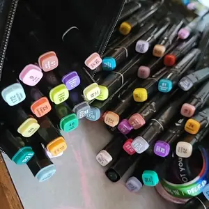 48-Color Dual-Tip Alcohol Marker Set for Artists - Ideal for Drawing, Sketching, Coloring & Highlighting - Vibrant, Non-Toxic Pens in Organized Black Case - Perfect for Adults & Creative Projects