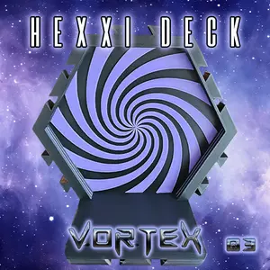 HEXXi Deck Vortex 03 – Bold Black and Purple Interlocking Hexagon Display Shelf for Collectibles | Unique Wall Decor for Funko Pops, Figurines, and More | Space-Saving and Stylish Design