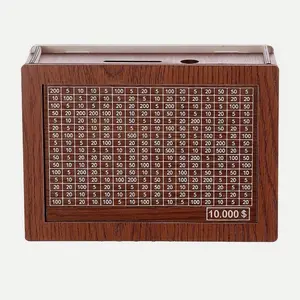 Viral 10000 Money Saving Box Piggy Bank Challenge for Adults Wooden Design with Challenge Grid