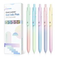 5 Colorful Body Black Gel Pens