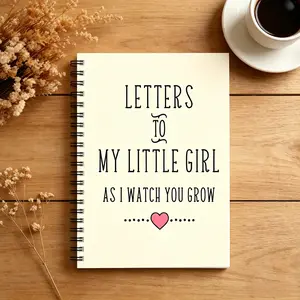 "Letters to My Little Girl" Custom Lettering Spiral Notebook - 1 Pc Office Stationery, Customized Baby Welcome Journal, Baby Shower Gifts, Journaling Supplies for Daughters, Milestone Celebration Tool