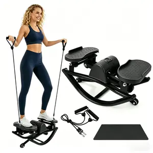 2026 TikTok Viral 3D Side Swing Stepper – Dynamic Stair Stepper with LCD Monitor & Resistance Bands, Low-Impact Home Fitness Machine, Full Body Trainer