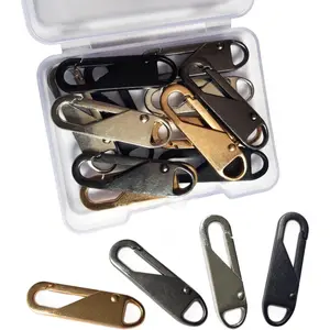 Revive Your Gear!5 PCS Zipper Repair Kit with Upgraded Metal Pulls.For Backpacks, Luggage, Jackets & More (Black, Silver, Gold, Gray)