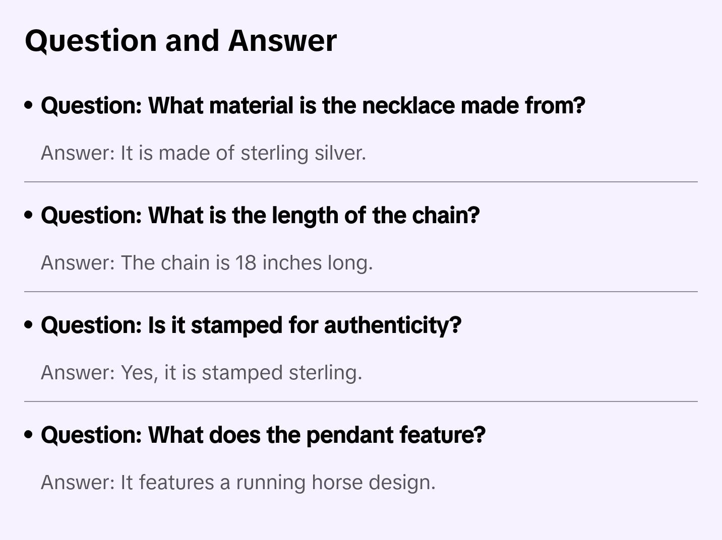 RUNNING HORSE NECKLACE